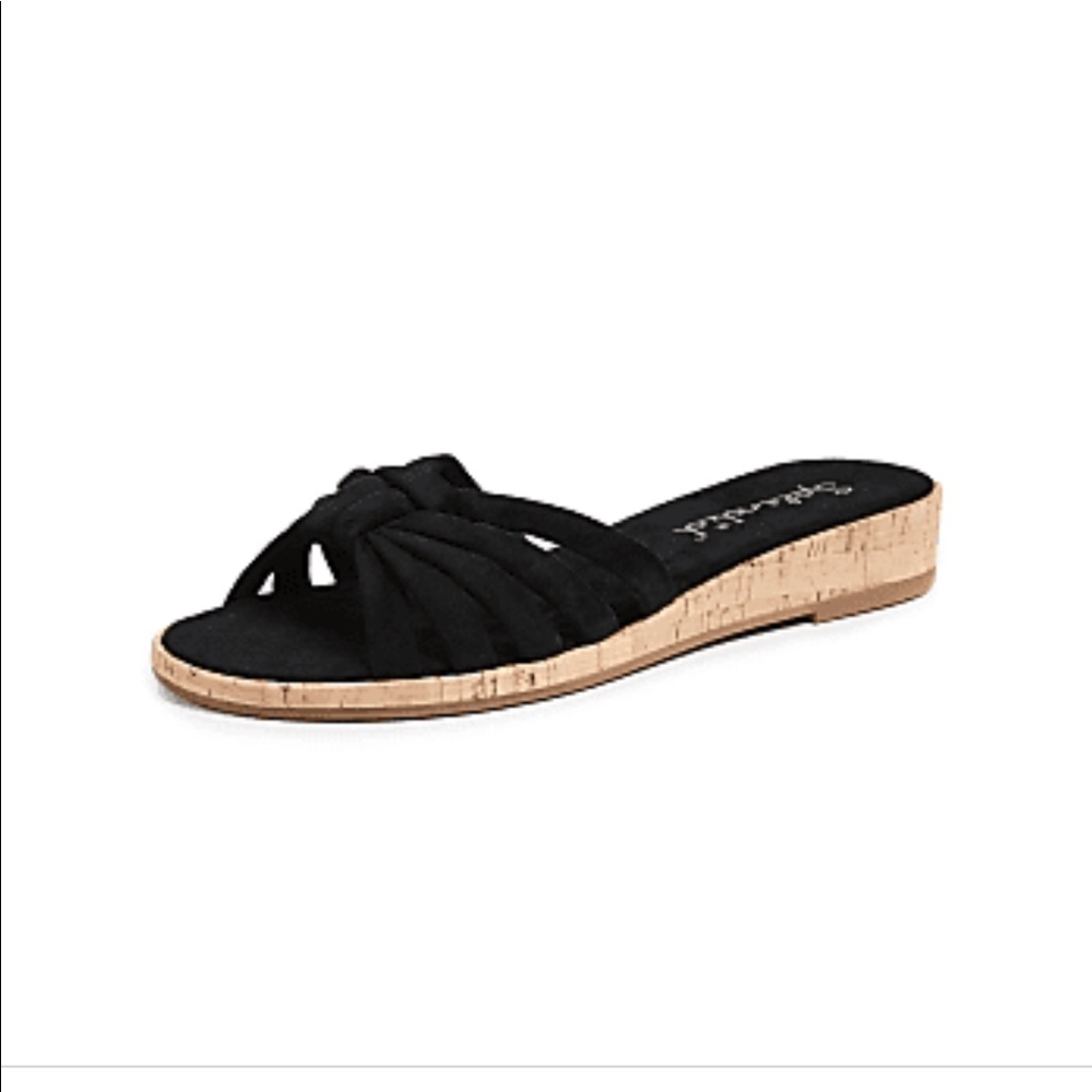 Cute! Splendid suede slide sandal black NEW
